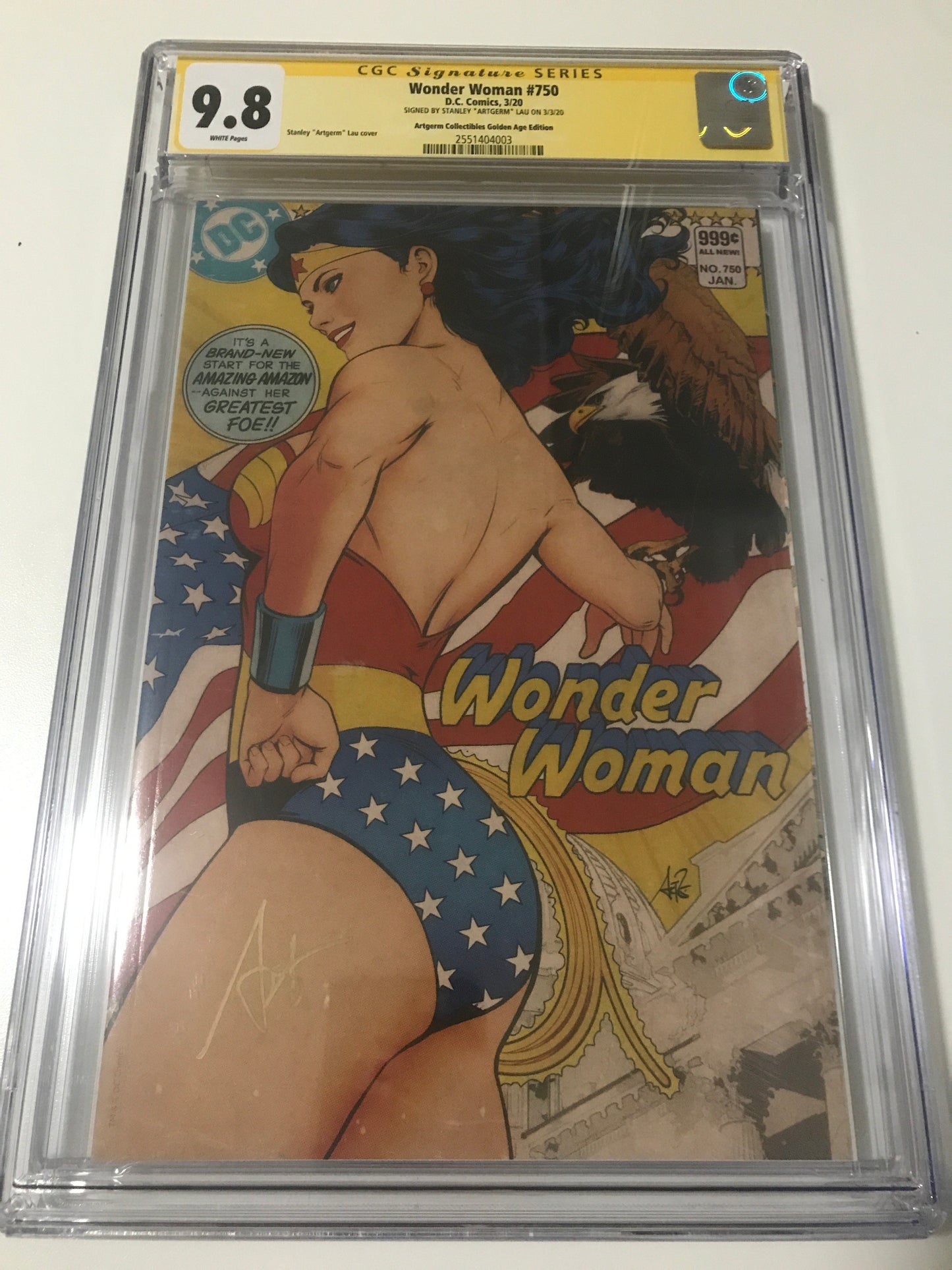 Wonder Woman 750 Golden Age Variant - CGC Signed by Artgerm - Heroes Cave