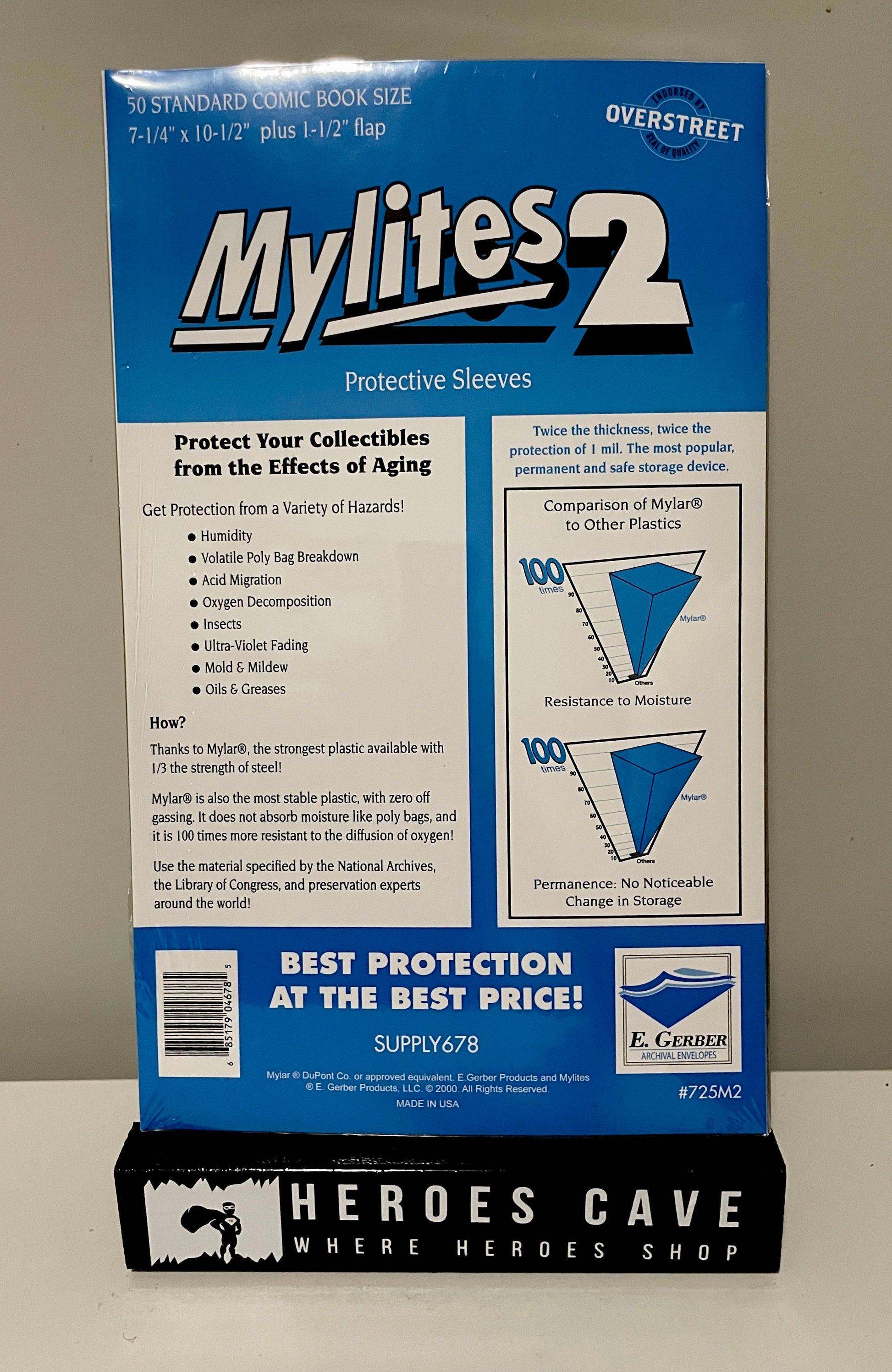 Mylites 2 Standard Protective Sleeves (50 Pack) - Heroes Cave