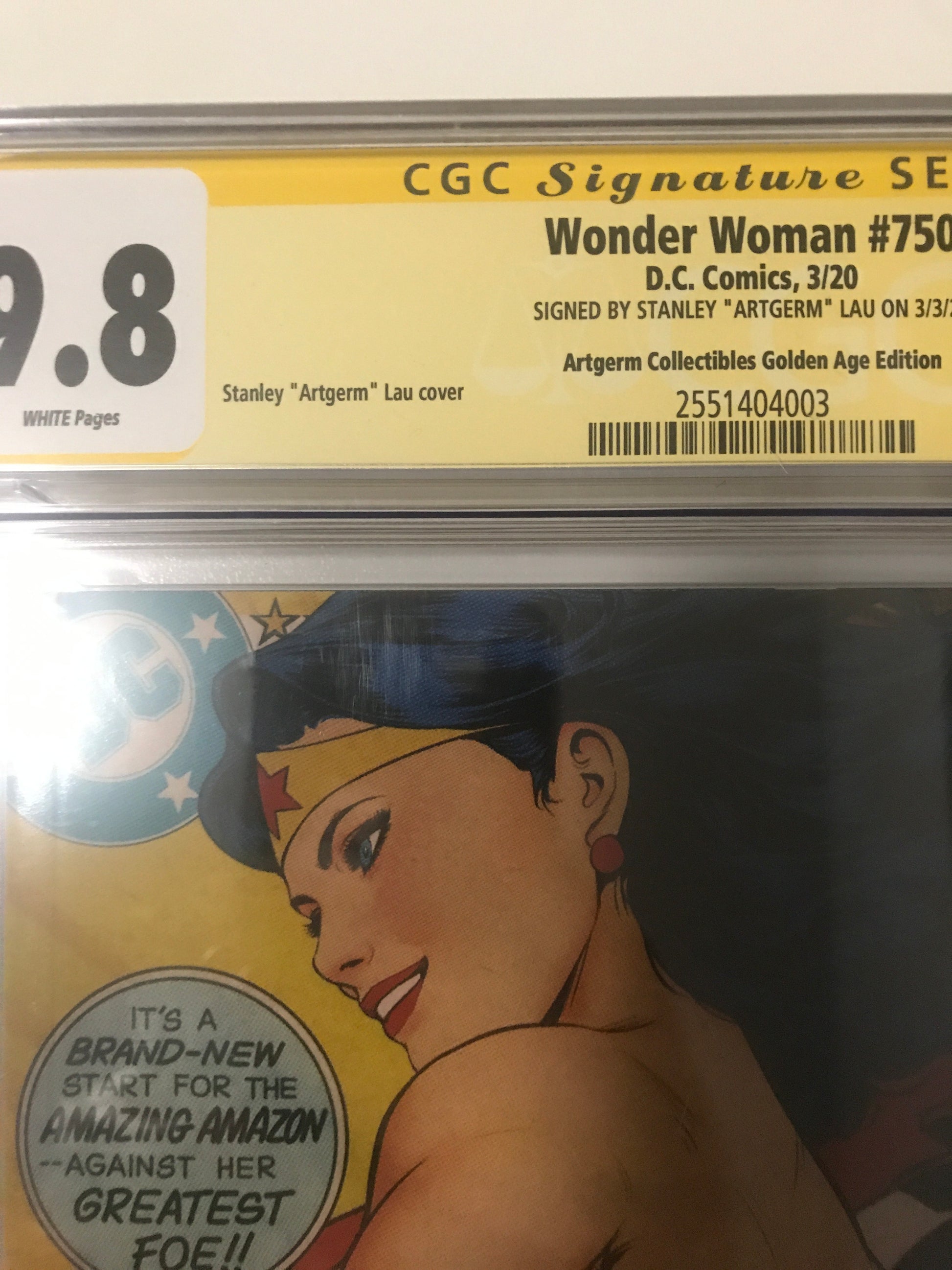 Wonder Woman 750 Golden Age Variant - CGC Signed by Artgerm - Heroes Cave