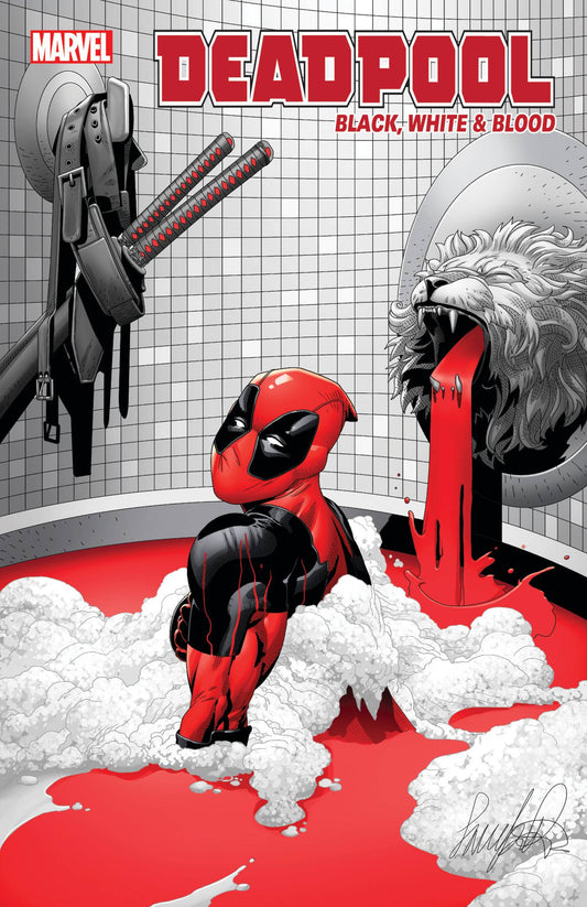 Deadpool Black White Blood 3 - Heroes Cave
