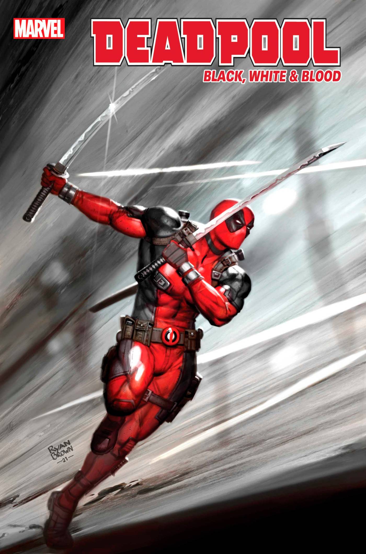 Deadpool Black White Blood 4 - Heroes Cave